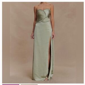 Meshki Strapless Olive Green Dress RUNS SMALL